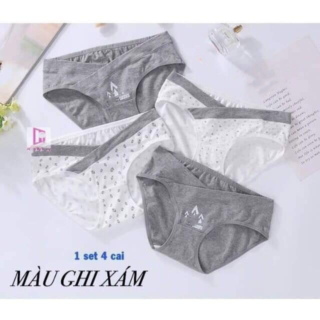 COMBO 4 QUẦN LÓT BẦU COTTON CẠP CHÉO