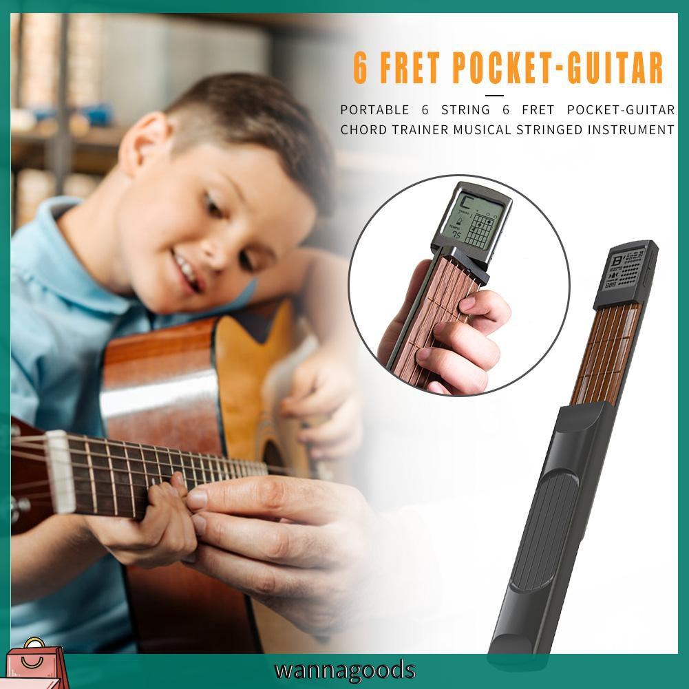 Dụng cụ tập bấm hợp âm đàn guitar bỏ túi có màn hình LCD