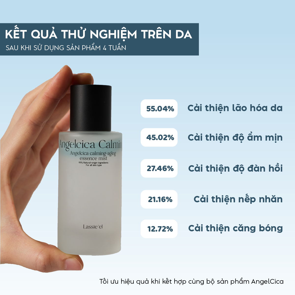 Tinh chất dạng xịt essence Lassie'el chiết xuất từ thiên nhiên ngăn ngừa lão hóa cấp ẩm căng bóng da 50ml Hàn Quốc