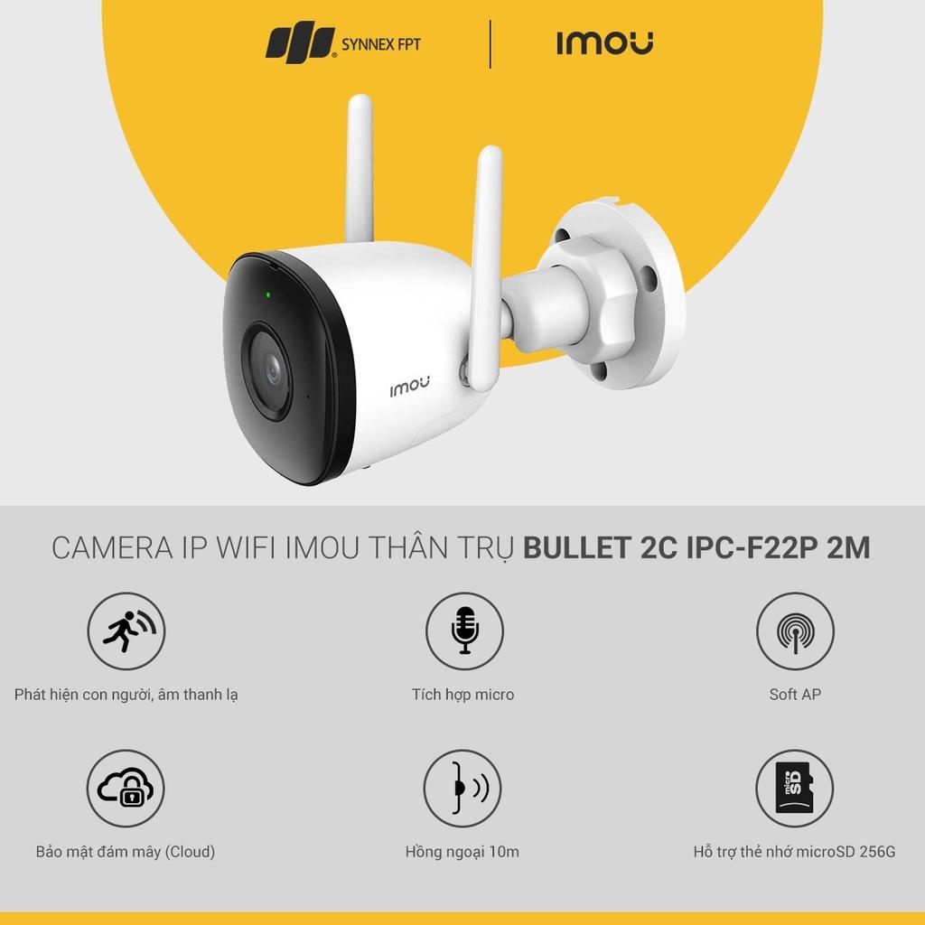 Camera IP IMOU Bullet 2C ngoài trời, IPC-F22P, 2mpx 2.8mm (có mic) - Hàng Nhập Khẩu