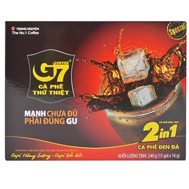 CAFE TRUNG NGUYÊN G7 ĐEN ĐÁ HOÀ TAN 2IN1 ( HỘP 15GÓI)