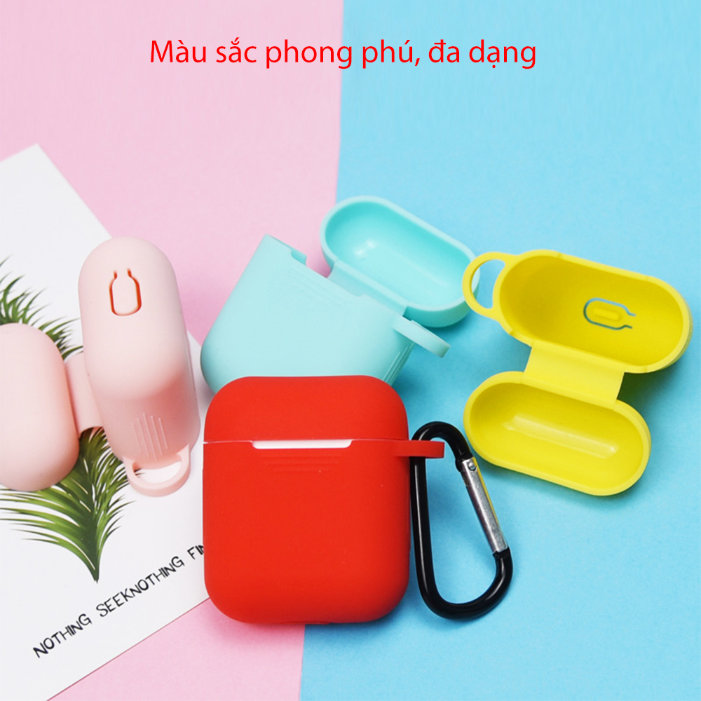 Hộp đựng tai nghe Airpods 1 - Silicone mịn Xanh 01 - Hàng Chính Hãng