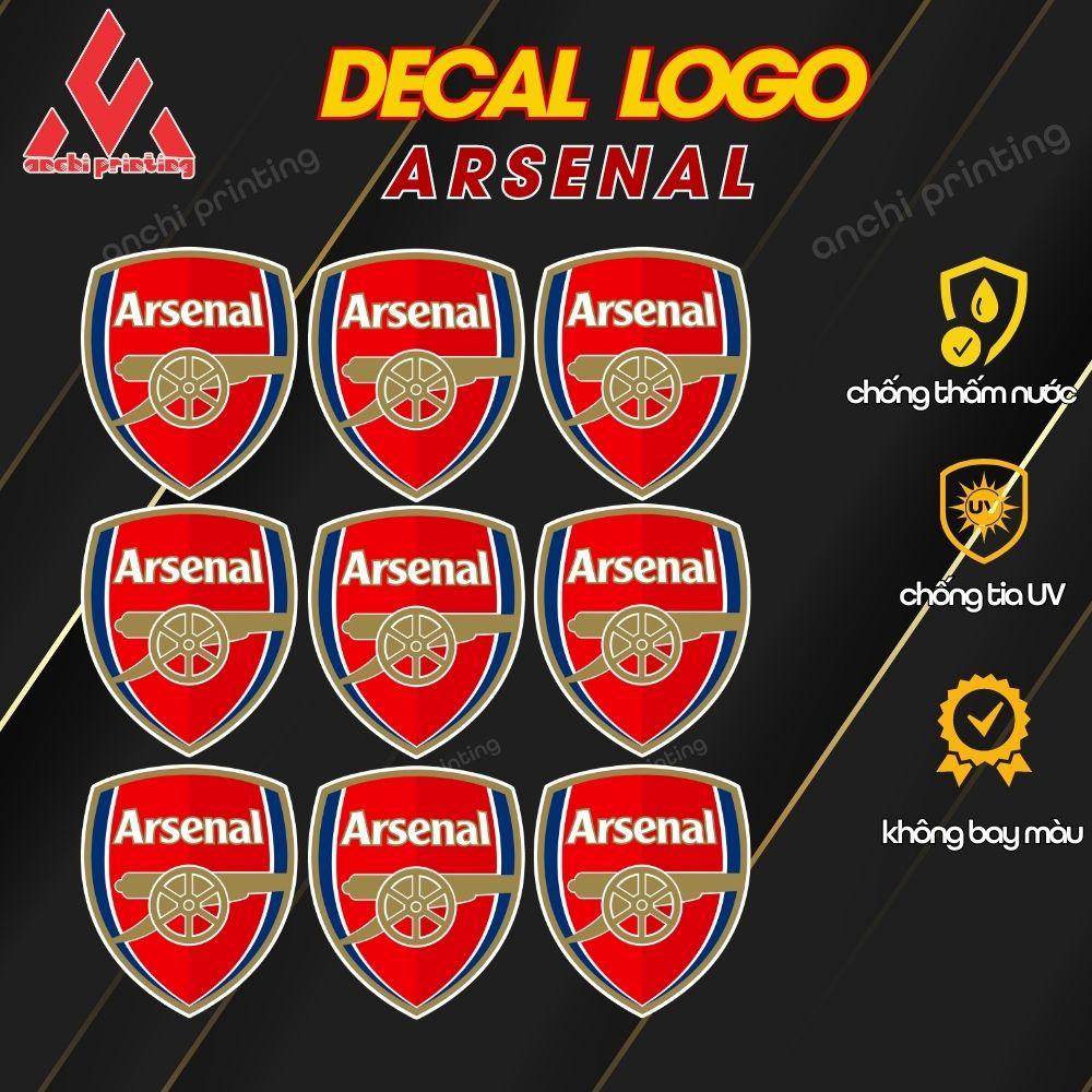 Combo 9 sticker logo decal CLB bóng đá ARSENAL chất liệu chống nước 5 lớp cao cấp - ANCHI PRINTING
