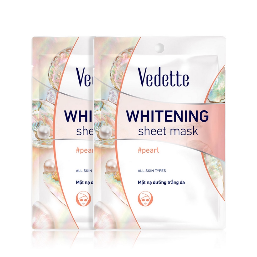 Mặt nạ giấy dưỡng trắng da Ngọc trai Vedette Whitening Mask Pearl 22ml