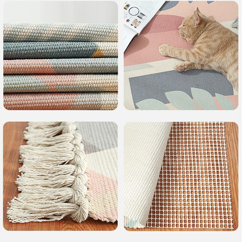Thảm Canvas Trang Trí Chân Giường Thảm Trải Sàn Chống Trượt Dài