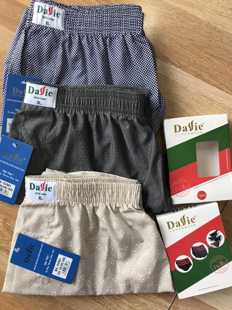 COMBO 3 QUẦN SHORT MẶC NHÀ NAM DAVIE DVS01 SIZE XXXL