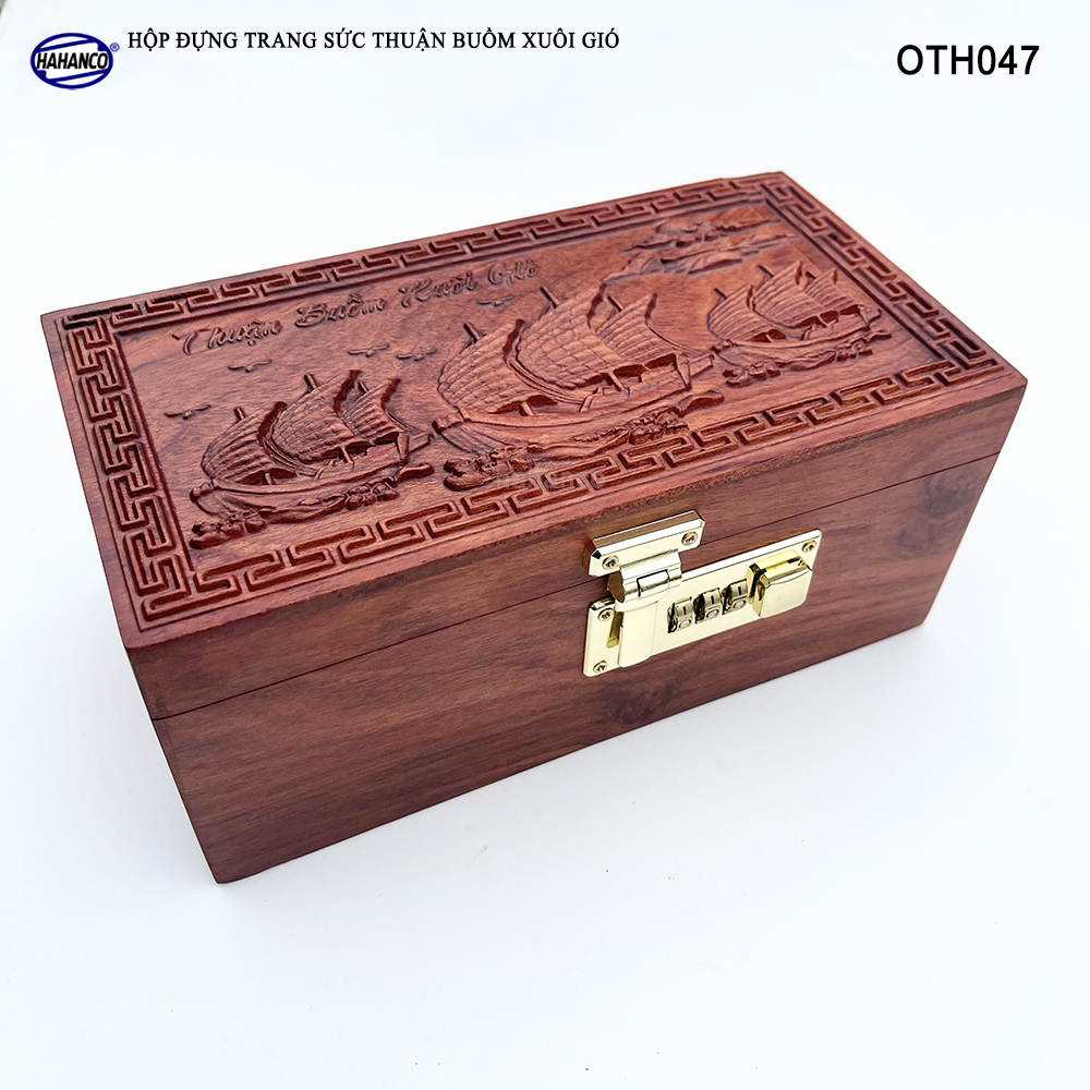 Hộp Đựng Trang Sức Thuận Buồm Xuôi Gió Bằng Gỗ Hương Có Mã Số An Toàn - OTH047