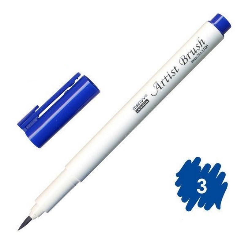 Bút lông đầu cọ viết calligraphy Marvy Artist Brush 1100 - Blue (3)