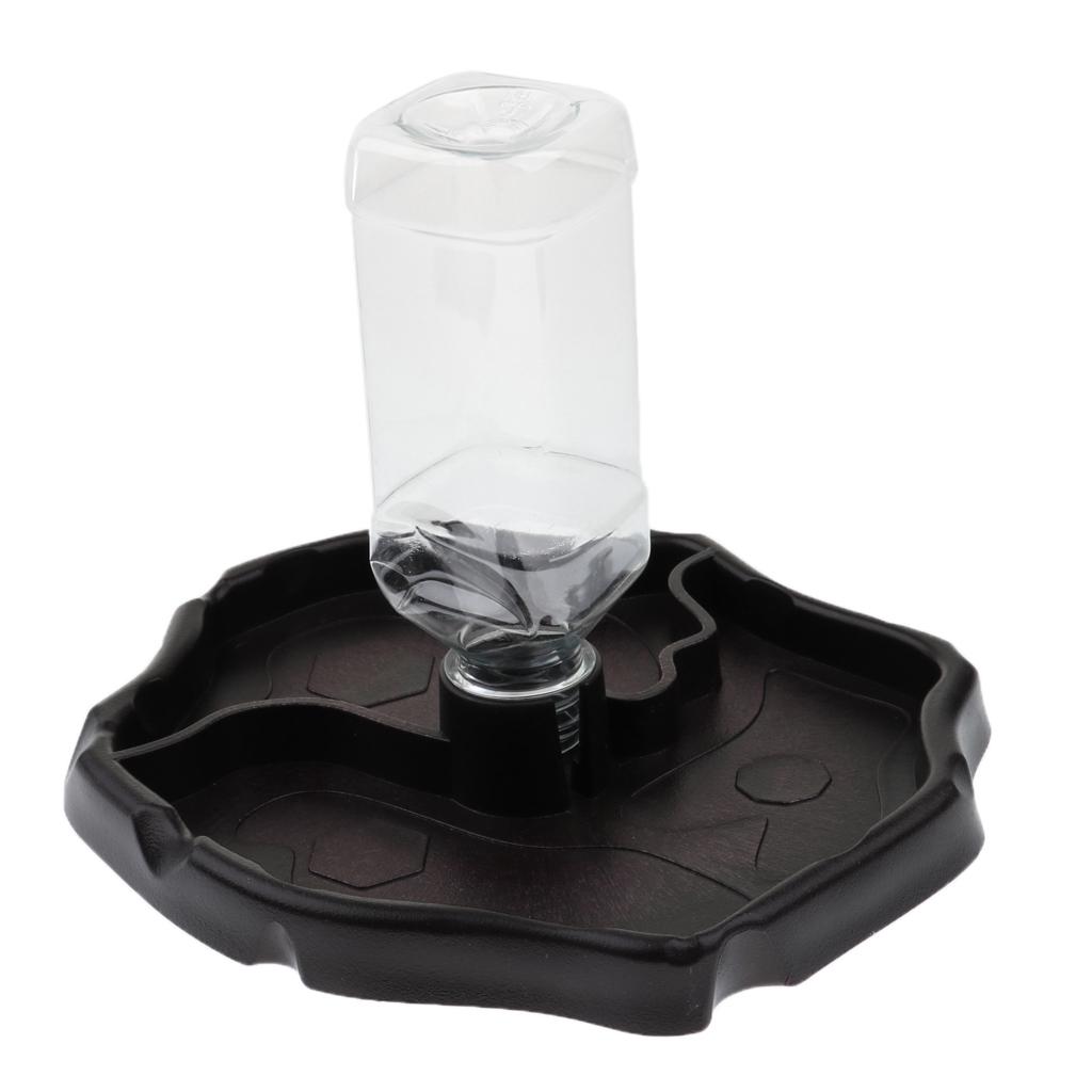 2xAutomatic Reptile Tortoise Gecko Dark Brown Water Resin Feeding Bowl