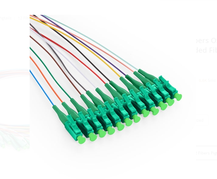 Dây nhảy quang  LC APC 12 Fibers OS2 Single Mode Unjacketed Color sample - Xmethod Network - Hàng chính hãng