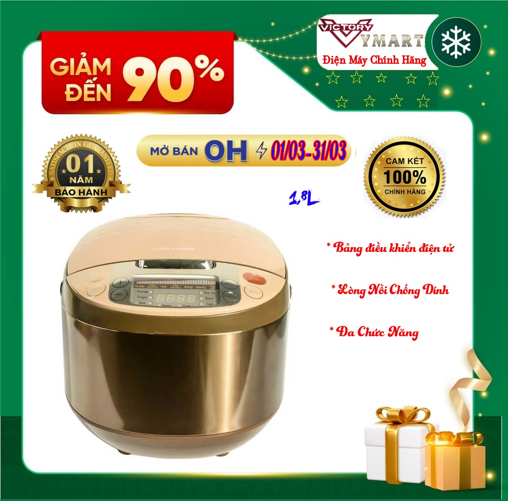 Nồi cơm điện Lock&Lock EJR156 1,8lit - GOLD (hàng chính hãng)