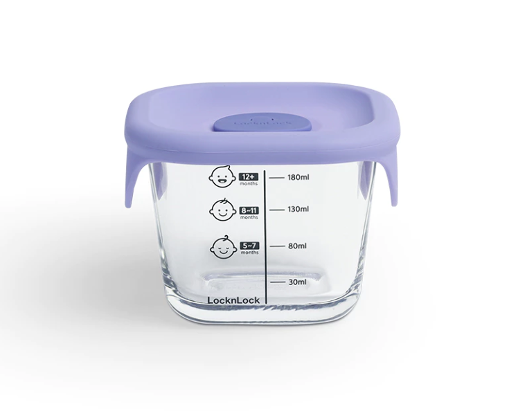 Hộp thủy tinh đựng thức ăn dặm cho bé LocknLock có vạch chia dung tích 230ml x 3 hộp LLG508S3ORG / LLG509S3PUP