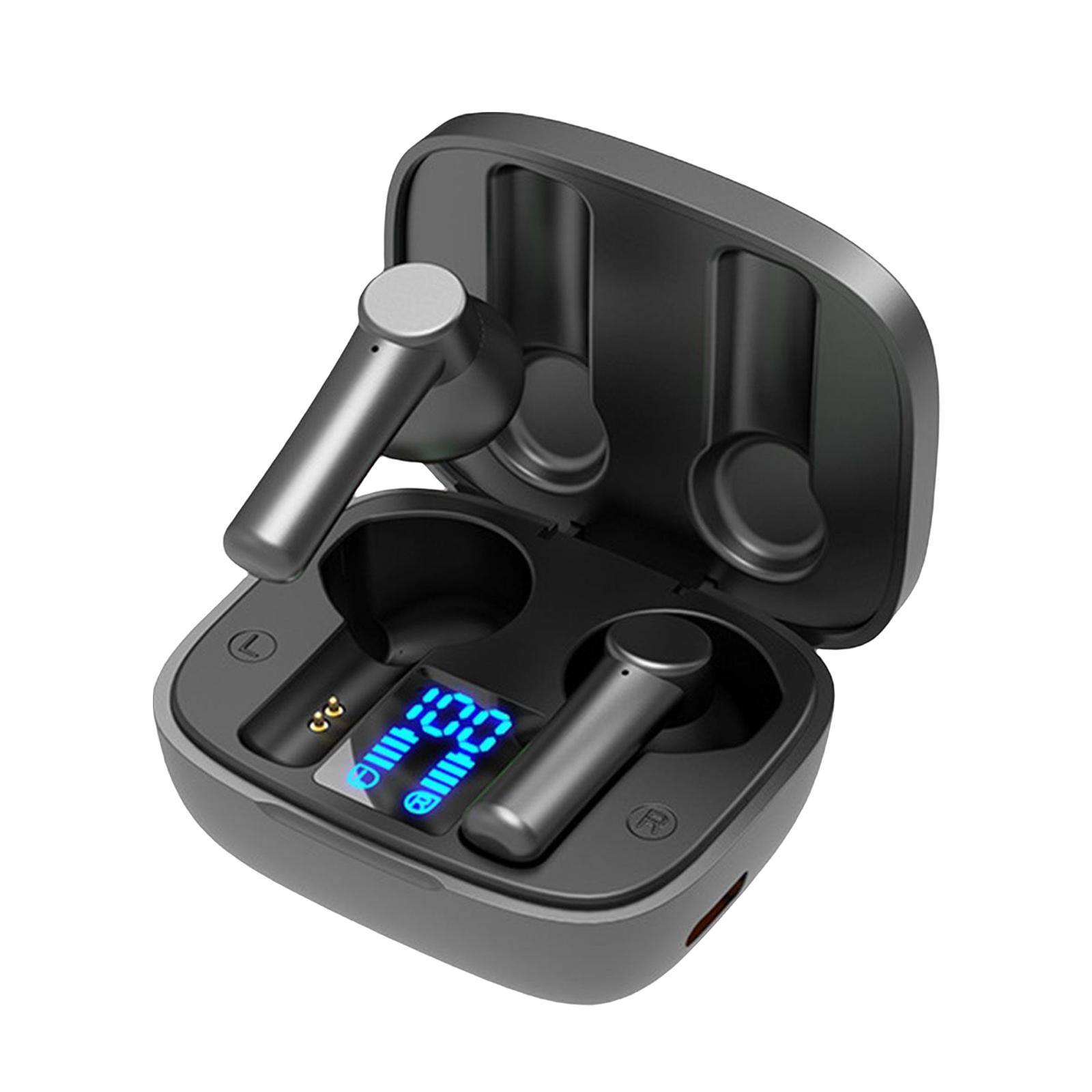True Wireless Headphones Built in Microphone for Running Black