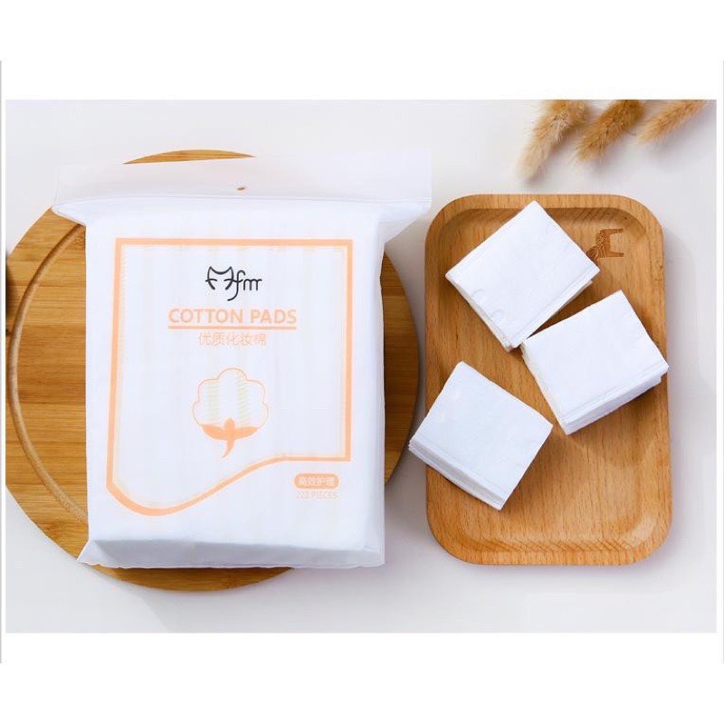 [Bạn mới nhập COSHBM -50% đơn 0Đ] Bông Tẩy Trang Cotton Pads 3 Lớp Túi 222 Miếng, BÔNG TẨY TRANG Cotton 222 miếng 3 lớp túi zip tiện lợi