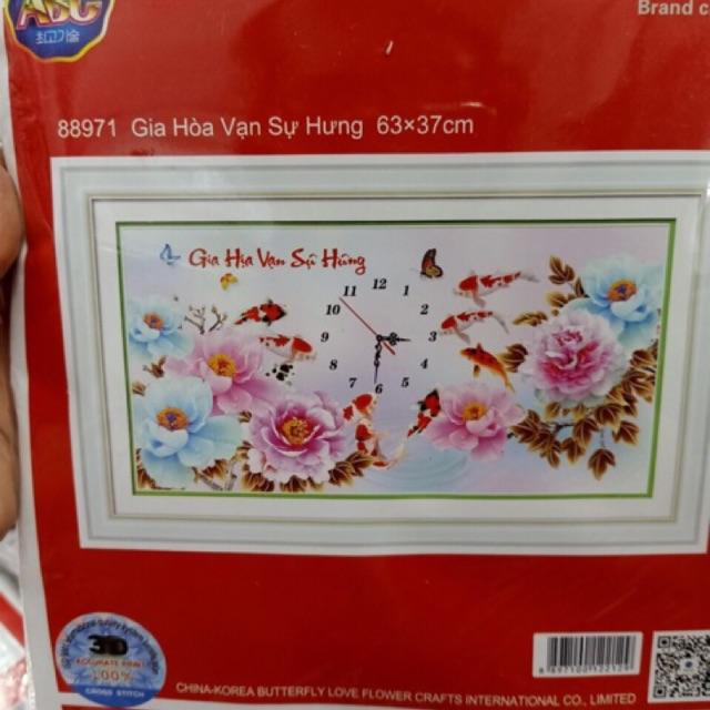 Tranh thêu chữ thập ĐH Gia Hòa Vạn Sự Hưng, 88971, 63x37cm chưa thêu