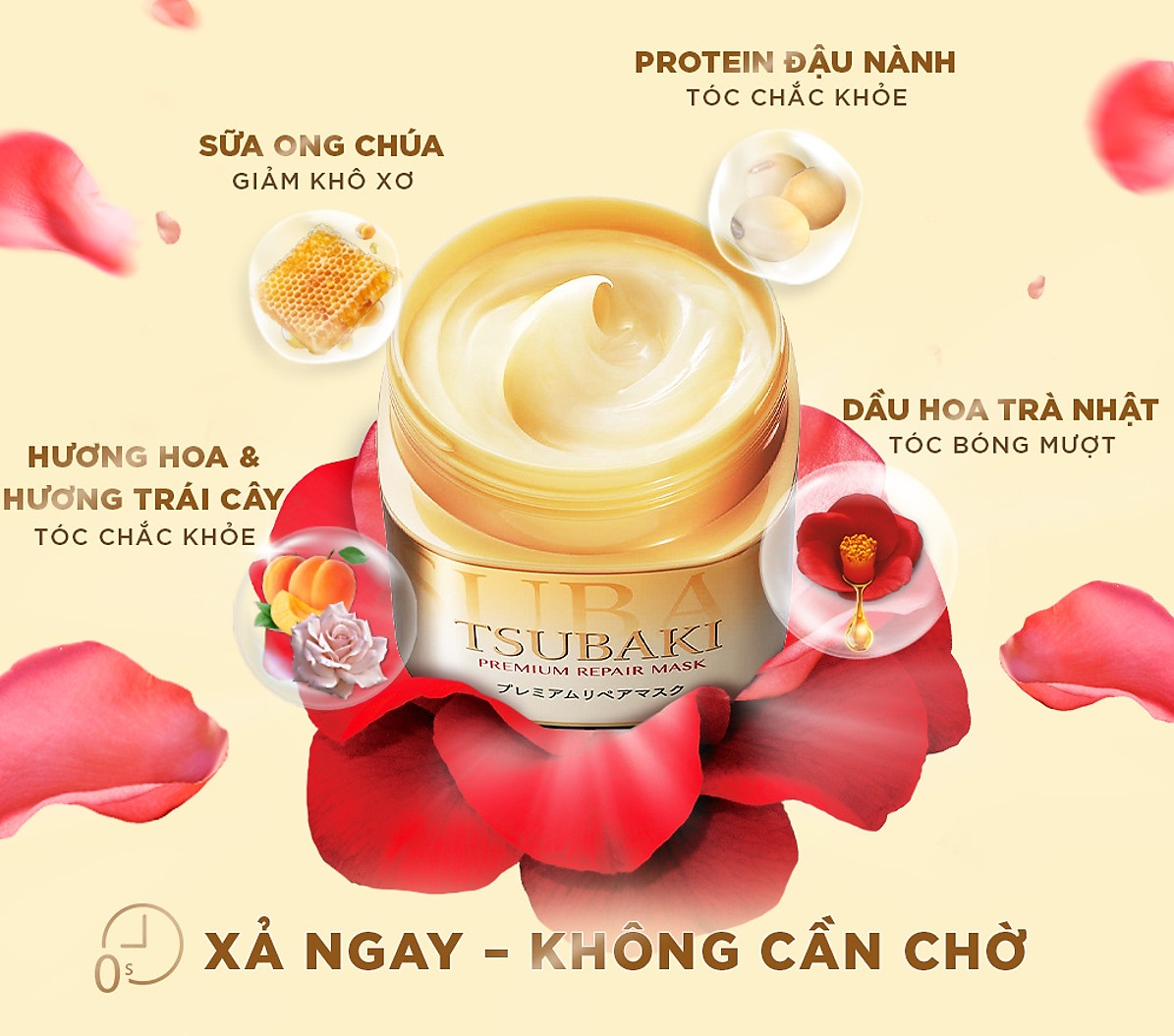 [Gift] Mặt Nạ Tóc Cao Cấp Phục Hồi Hư Tổn TSUBAKI (180g)