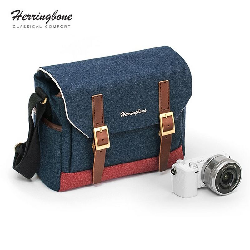 Túi máy ảnh Herringbone Postman Small - Navy color