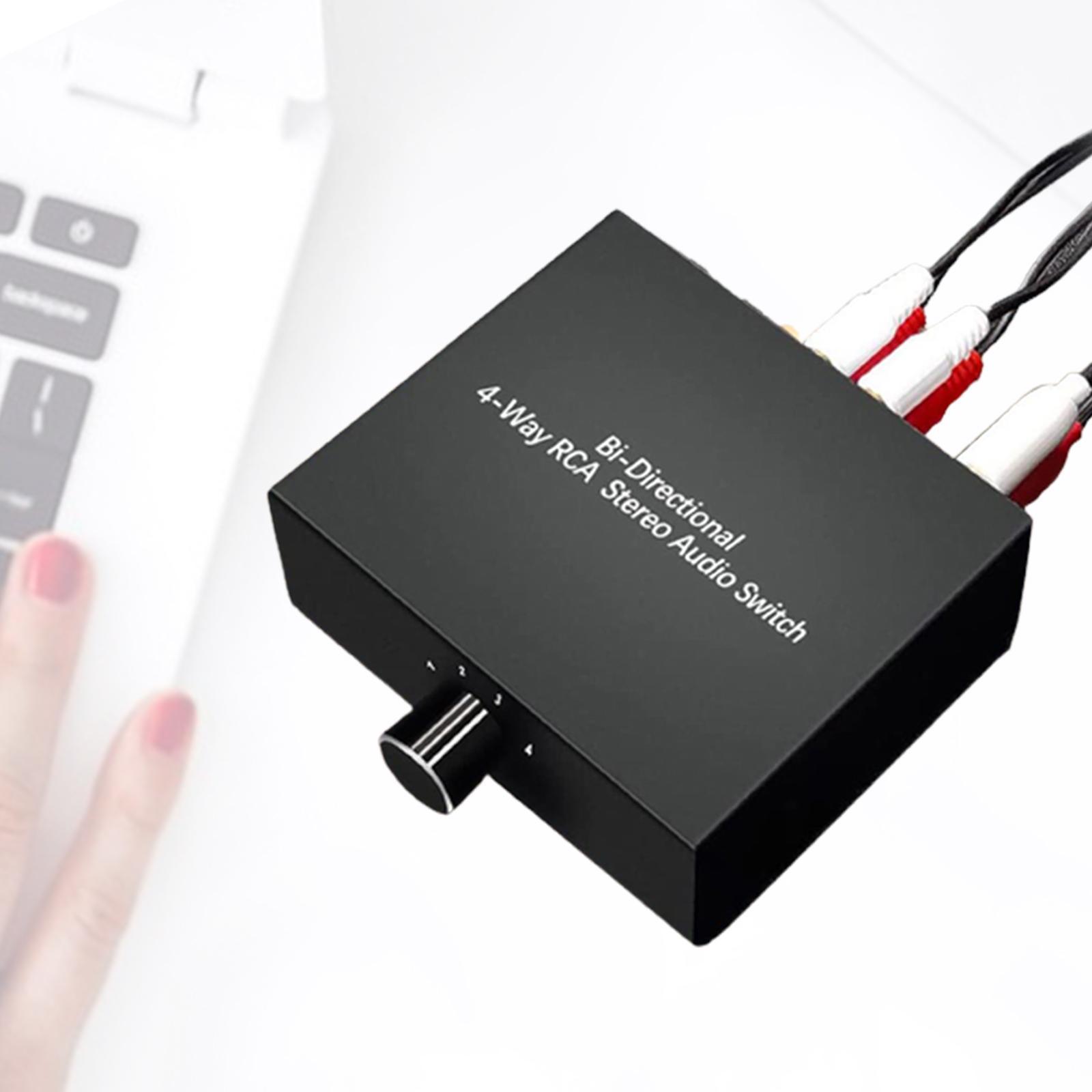 4 Ways R L Stereo Audio Switcher Audio Switch Splitter for TV