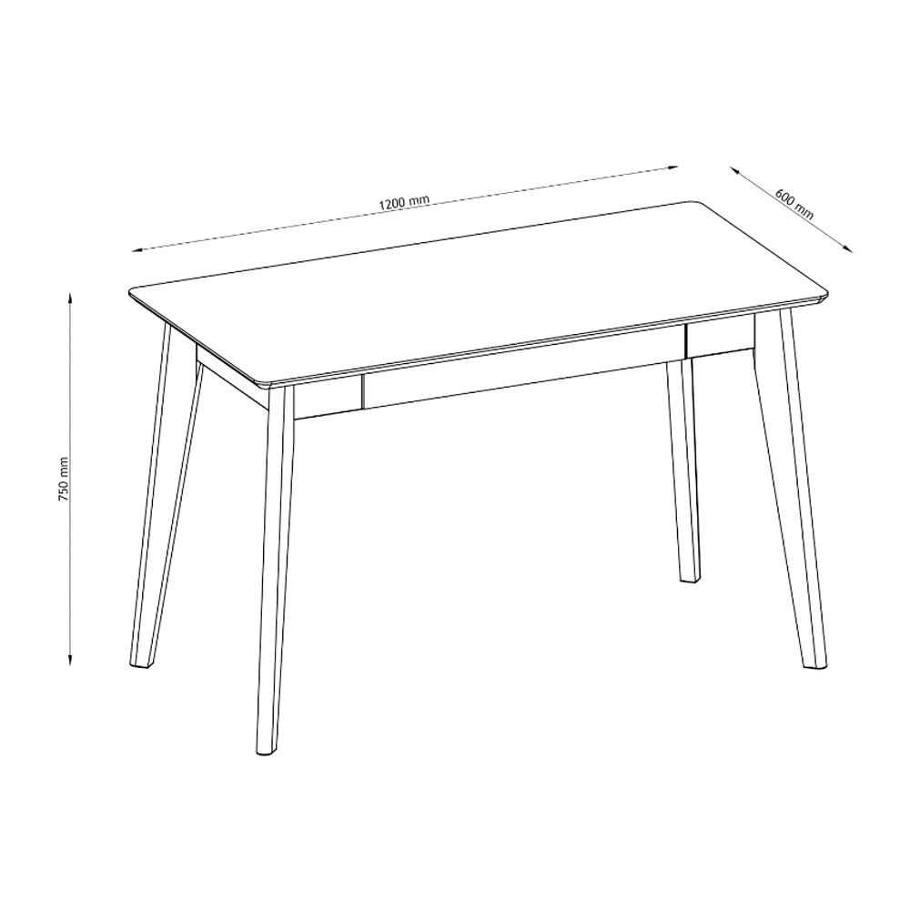 Bàn làm việc | JYSK Kalby | gỗ công nghiệp veneer sồi/gỗ sồi | màu sồi | D120xR60xC75cm