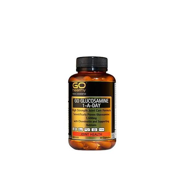 Viên uống bổ xương khớp nhập khẩu chính hãng New Zealand GO GLUCOSAMINE 1-A-DAY 1500mg (60 viên) hỗ trợ tăng dịch khớp, giảm tình trạng thoái hóa khớp, khô khớp, cứng khớp; nuôi dưỡng xương sụn khớp khỏe mạnh