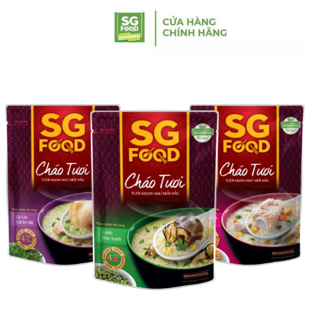 Lốc 32 - Combo 3 Cháo Tươi Sài Gòn Food 240g (Sườn Non, Lươn, Cá Lóc)