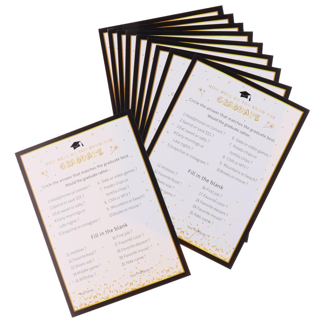 10 Pieces Graduation Question and Answer Game Graduation Season Game Cards