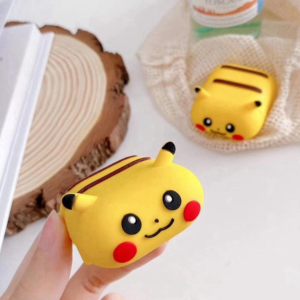 Ốp Vỏ Đựng Bảo Vệ Hộp Sạc Tai Nghe Bluetooth Không Dây 1/2/i12/Pro CUTE PlKACHU NẰM - bb.case99