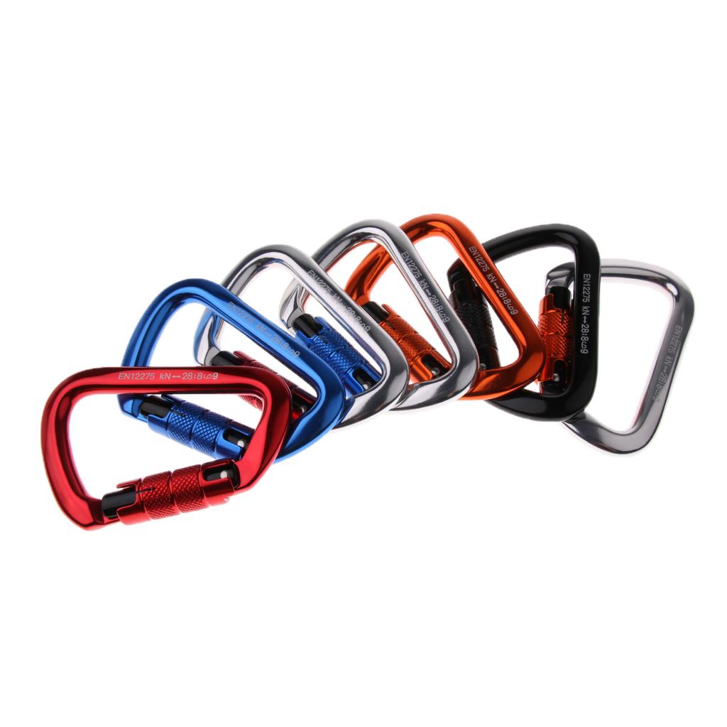 28KN Aluminum Rock Climbing Hiking Auto Locking Carabiner red