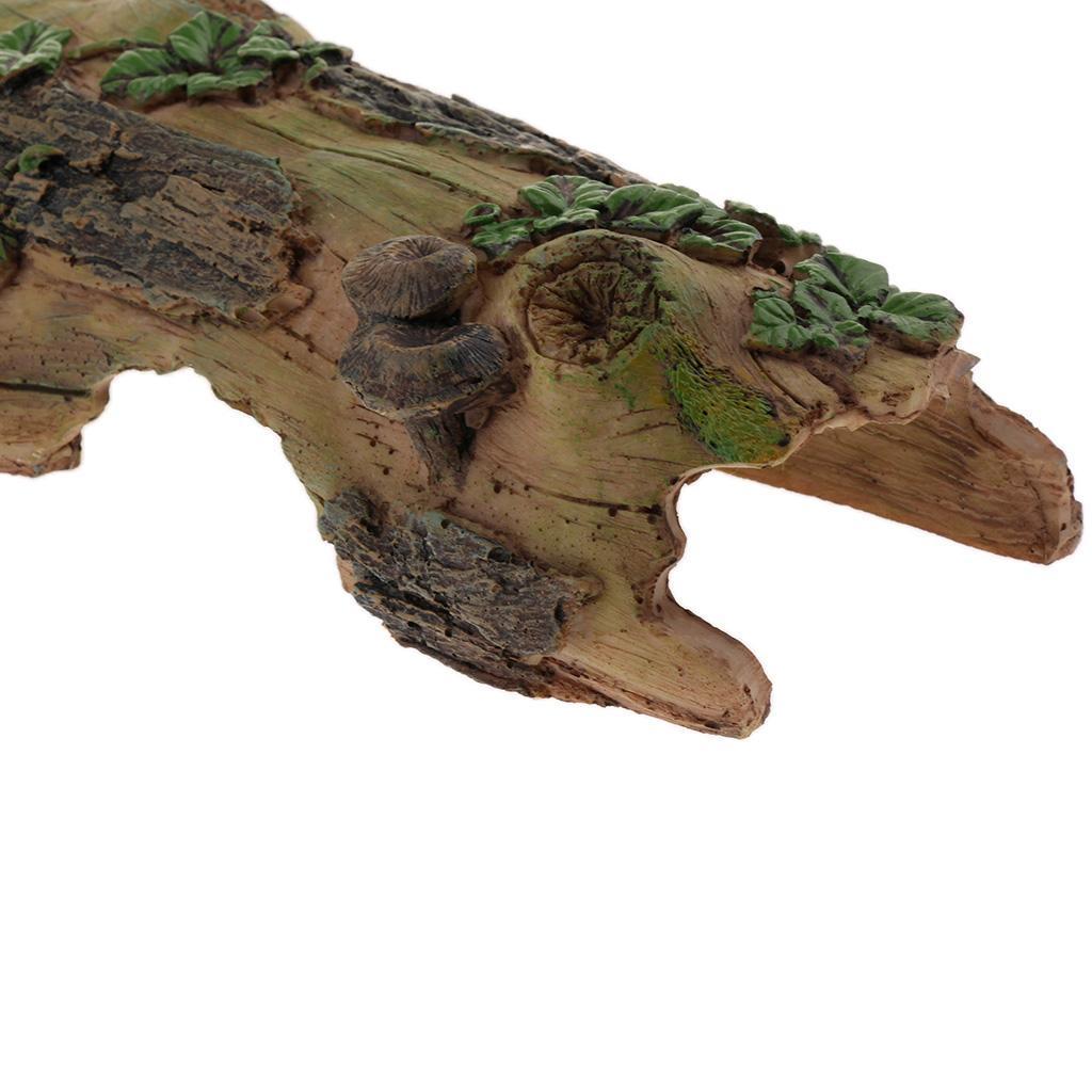 Reptile Aquarium Breeding Box Hiding Cave Tree Hole Vivarium Ornament 1