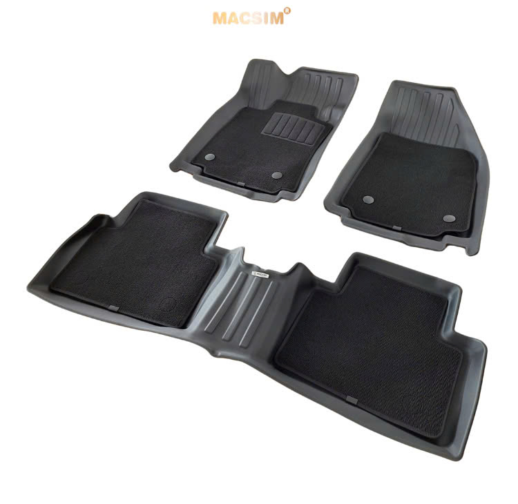 Thảm lót sàn (sd4) ô tô 2 lớp cao cấp dành cho xe MG7 (sd4) nhãn hiệu Macsim chất liệu TPE màu đen