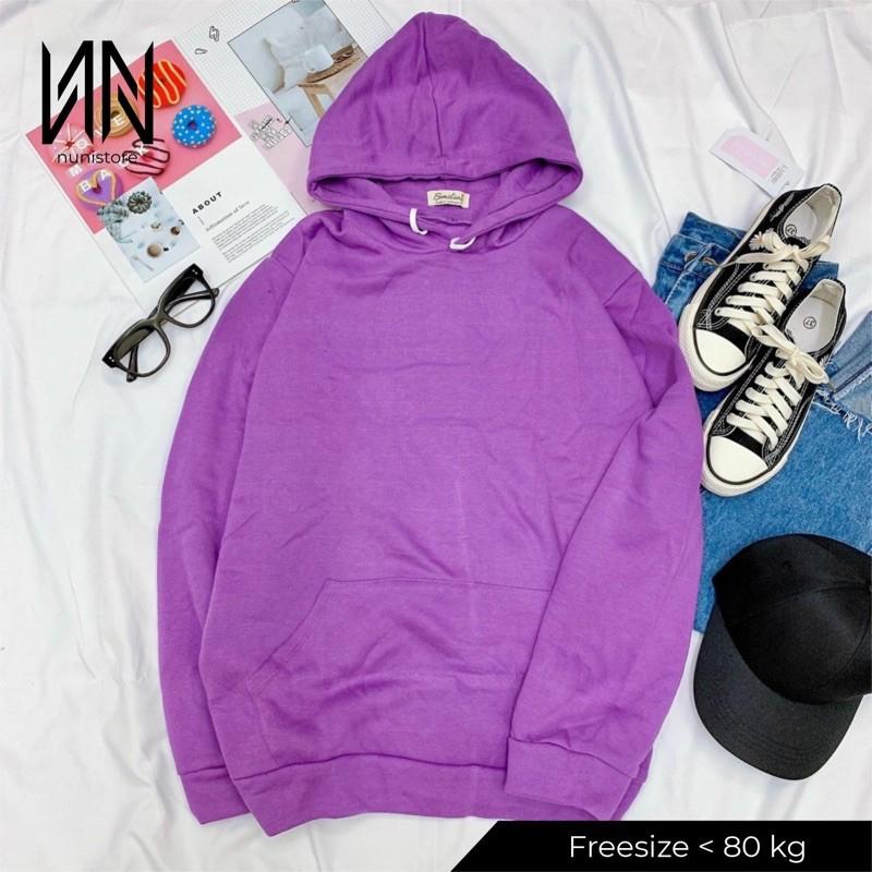 ÁO HOODIE TÍM TRƠN BASIC