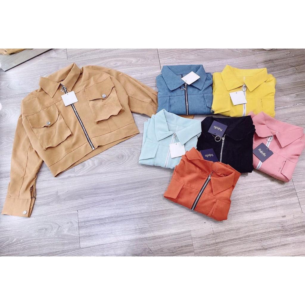 ÁO KHOÁC NHUNG BỐ LỤA QUẢNG CHÂU CAO CẤP, ÁO KHOÁC CROPTOP LỬNG CÁ TÍNH