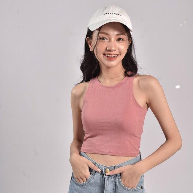 Áo sát nách nữ croptop ️iCotton️ Áo croptop khoét vai không viền 100% cotton form ôm tập gym mát đẹp