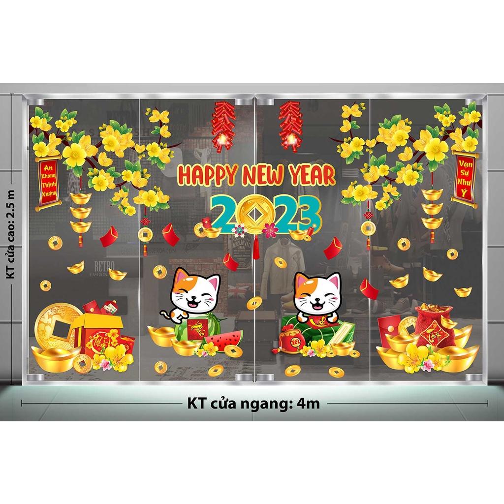 DECAL TRANG TRÍ TẾT 2023 COMBO SỐ 75
