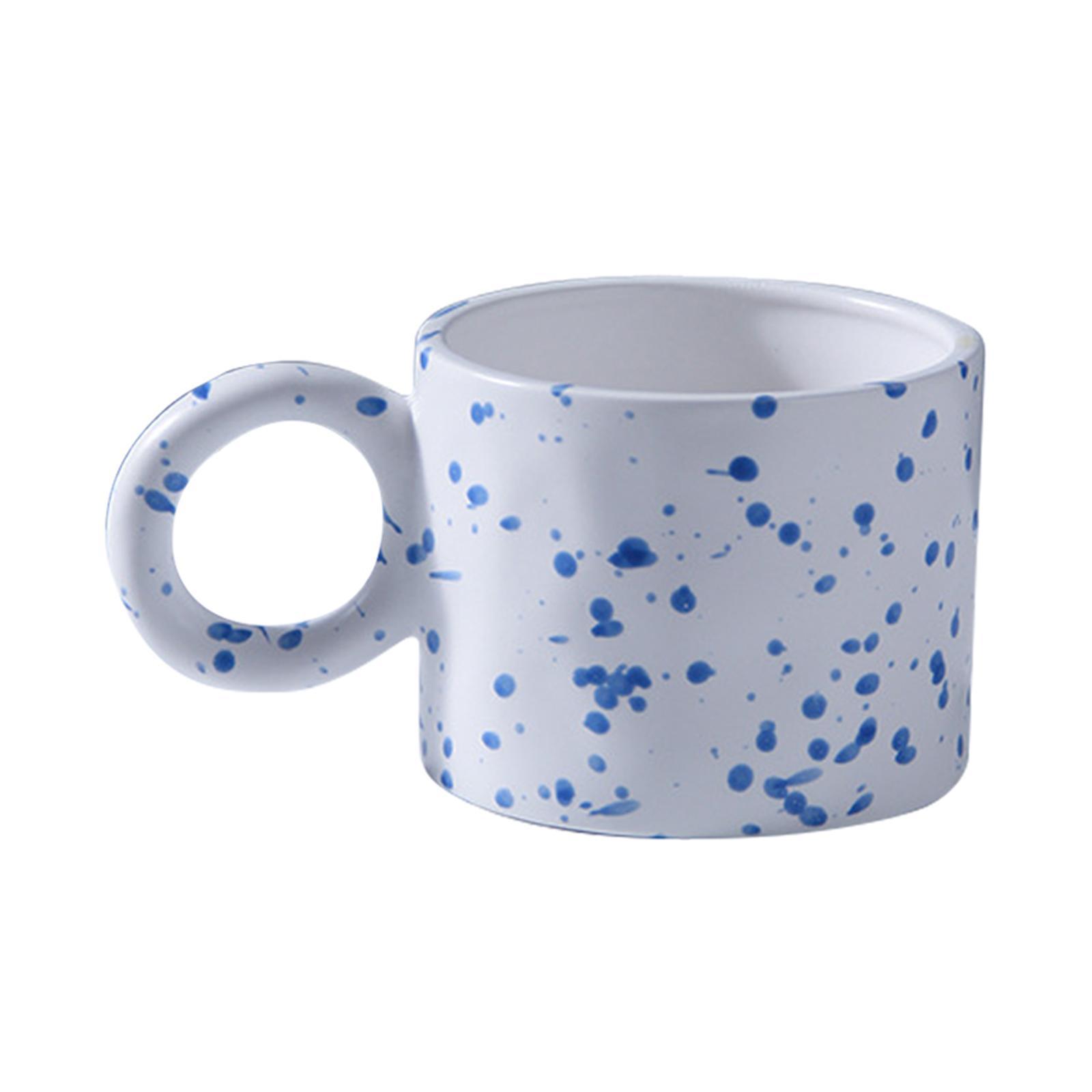 Cute Ceramic Nordic Mug Big Earring Handle Coffee Mug Cocoa Cold Drinks Cup