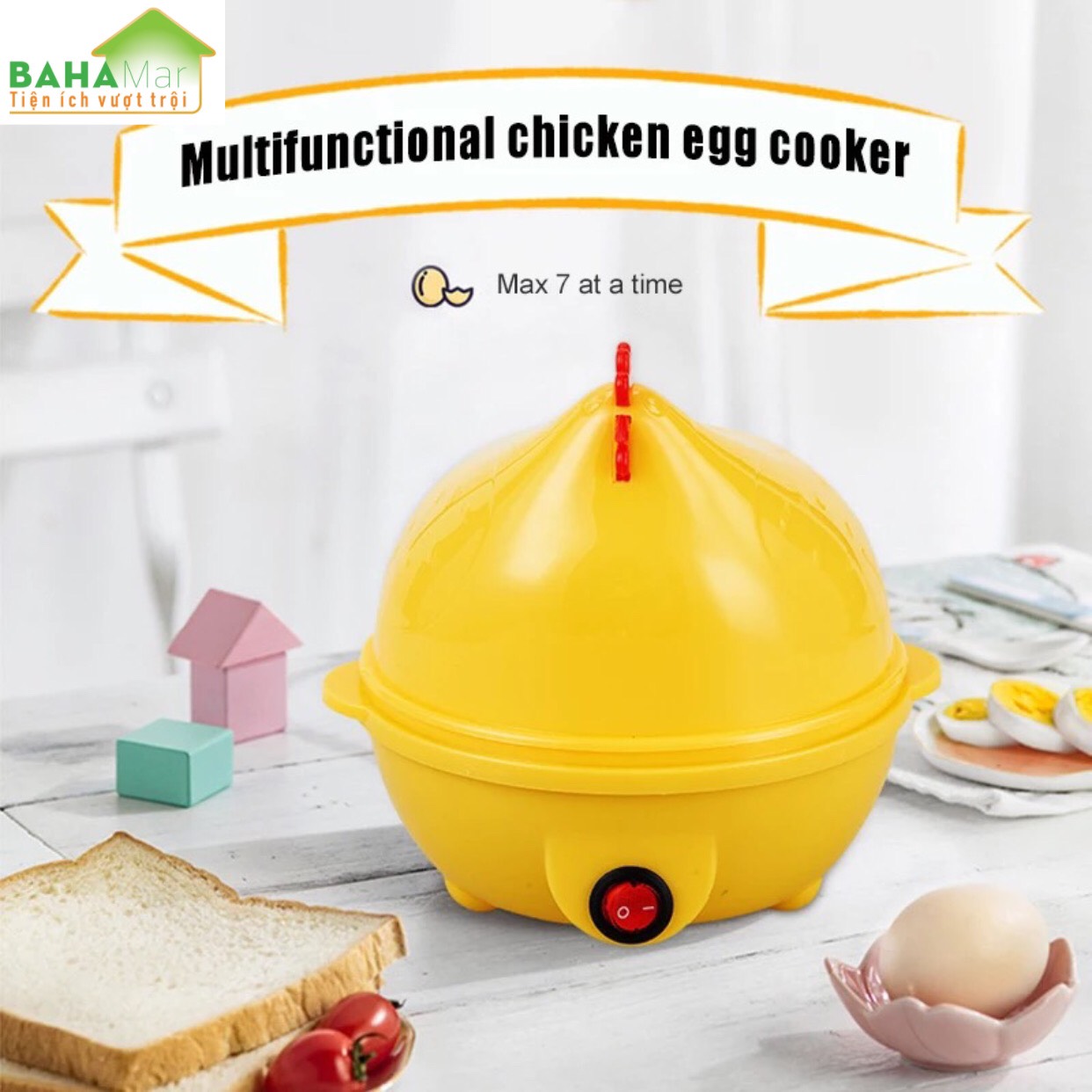 NỒI HÌNH GÀ MÁI HẤP TRỨNG KIỂM SOÁT NHIỆT ĐỘ TỰ ĐỘNG TẮT KHI CHÍN "BAHAMAR" luộc hấp trứng nhanh gọn an toàn
