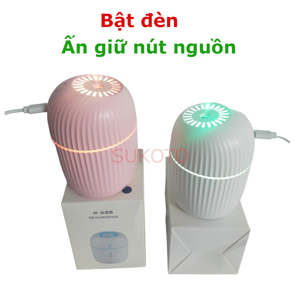 Đèn xông tinh dầu phun sương cao cấp Q8 - Máy khuếch tán mini phòng ngủ, xe ô tô