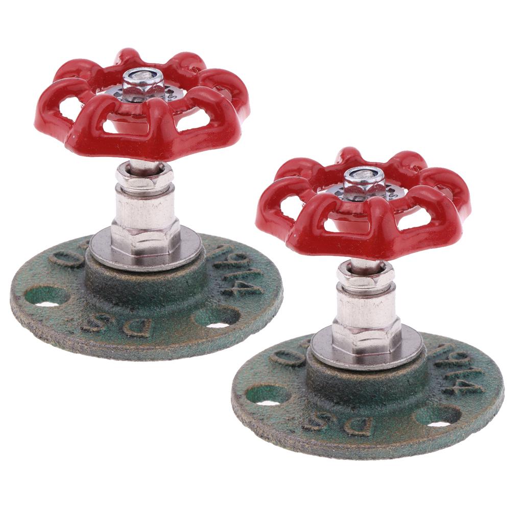 2 Cái Công Nghiệp Mộc Mạc Treo Tường Tay Bánh Xe Móc Áo Móc Chìa Khóa Đồng
