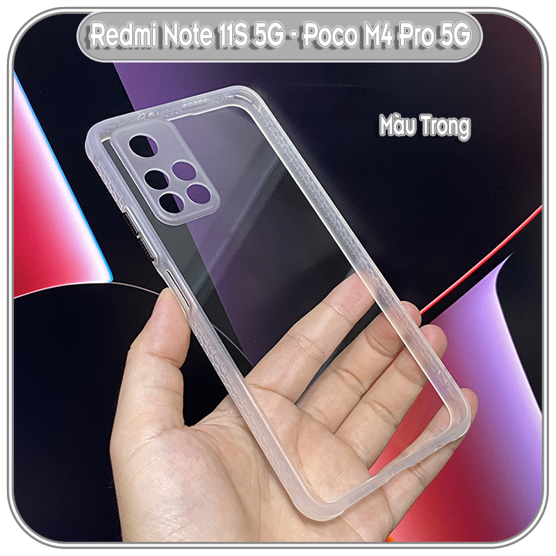 Ốp lưng cho Xiaomi Redmi Note 11S 5G - Poco M4 Pro 5G trong viền màu che camera 4 Góc chống sốc