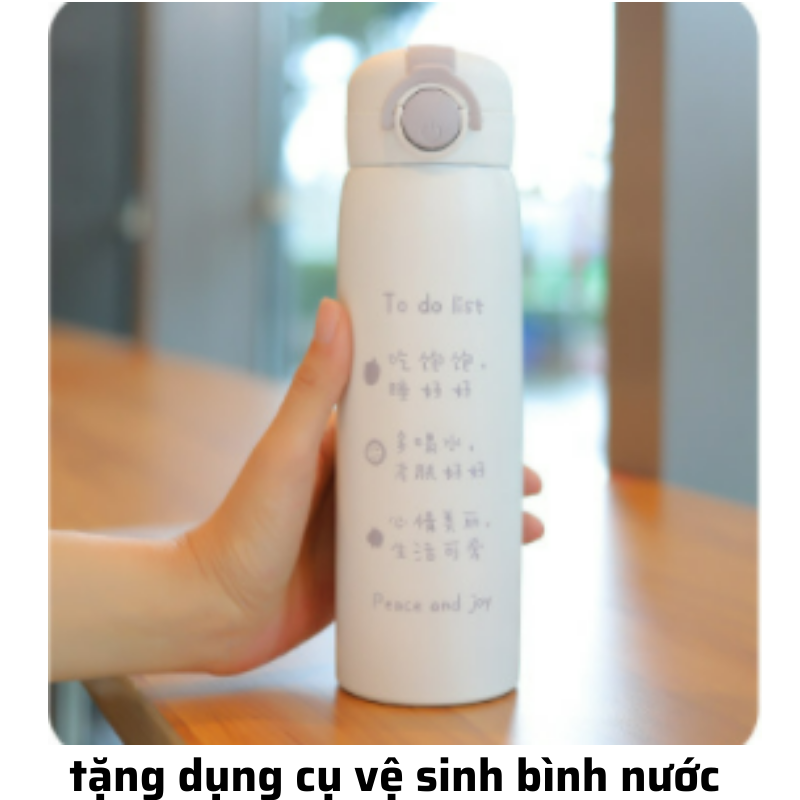 Bình giữ nhiệt 500ml PHONG CÁCH HÀN QUỐC dung tích 500ml có dây có ống hút