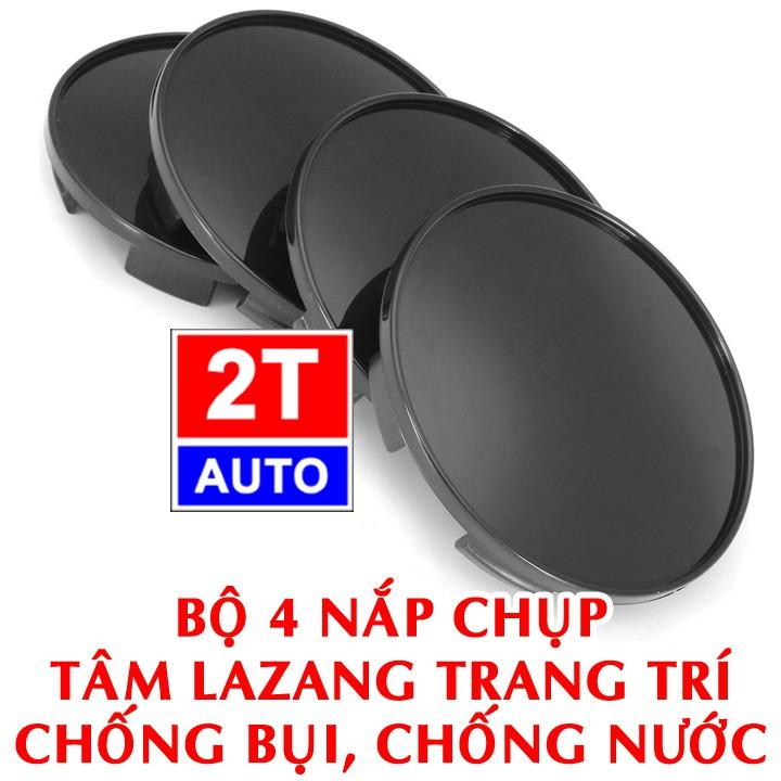 BỘ 4 NẮP CHỤP TÂM LAZANG MÂM XE HƠI Ô TÔ - MÀU ĐEN