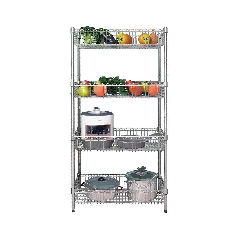 Giá treo rau kiểu mới nhất có bánh xe sàn bếp giỏ rau đa chức năng có thể điều chỉnh giá lưu trữ có thể tháo rời