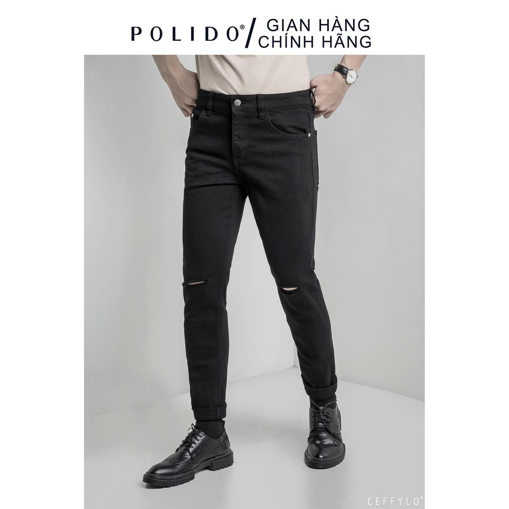 Quần Jeans Nam Rách Gối Ceffylo Chất Liệu Dày Dặn, Co Giãn Cực Mạnh, Giữ Form Tuyệt Đối