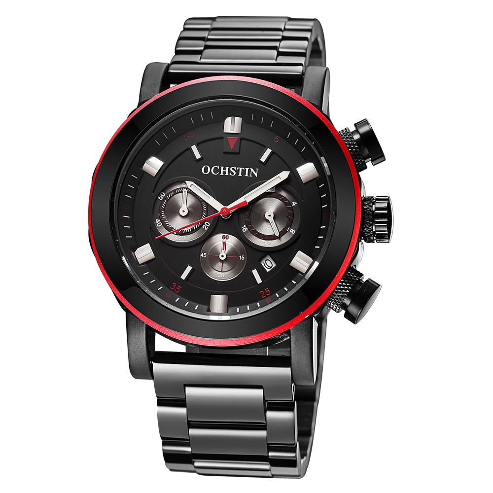 Đồng hộ nam thời trang OCHSTIN Thép không gỉ Chronograph Chống nước Phong cách thể thao + Hộp - Đỏ