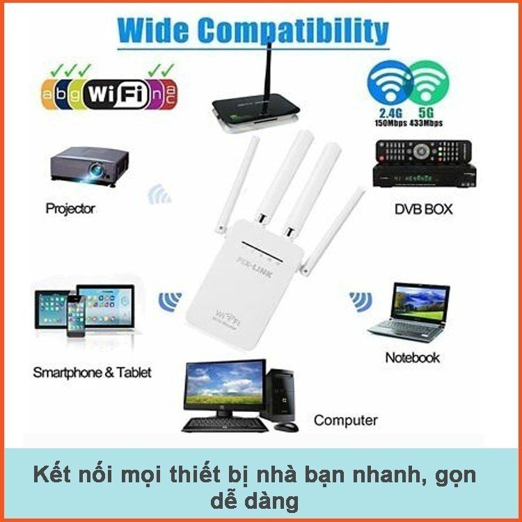 Kích sóng wifi tốc độ cao 4 râu 300M LV-WR09 thiết bị mở rộng sóng bao phủ căn nhà, văn phòng cho khoảng cách 50m - hàng chính hãng