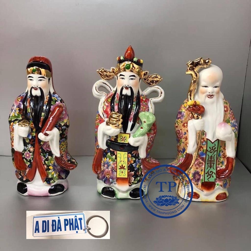 BỘ 3 Pho TAM ĐA PHÚC LỘC THỌ bằng sứ Áo Gấm  HANH15109