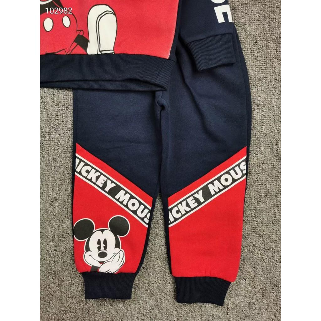 BỘ MICKEY THAN PHỐI ĐỎ NỈ DA CÁ BÉ TRAI