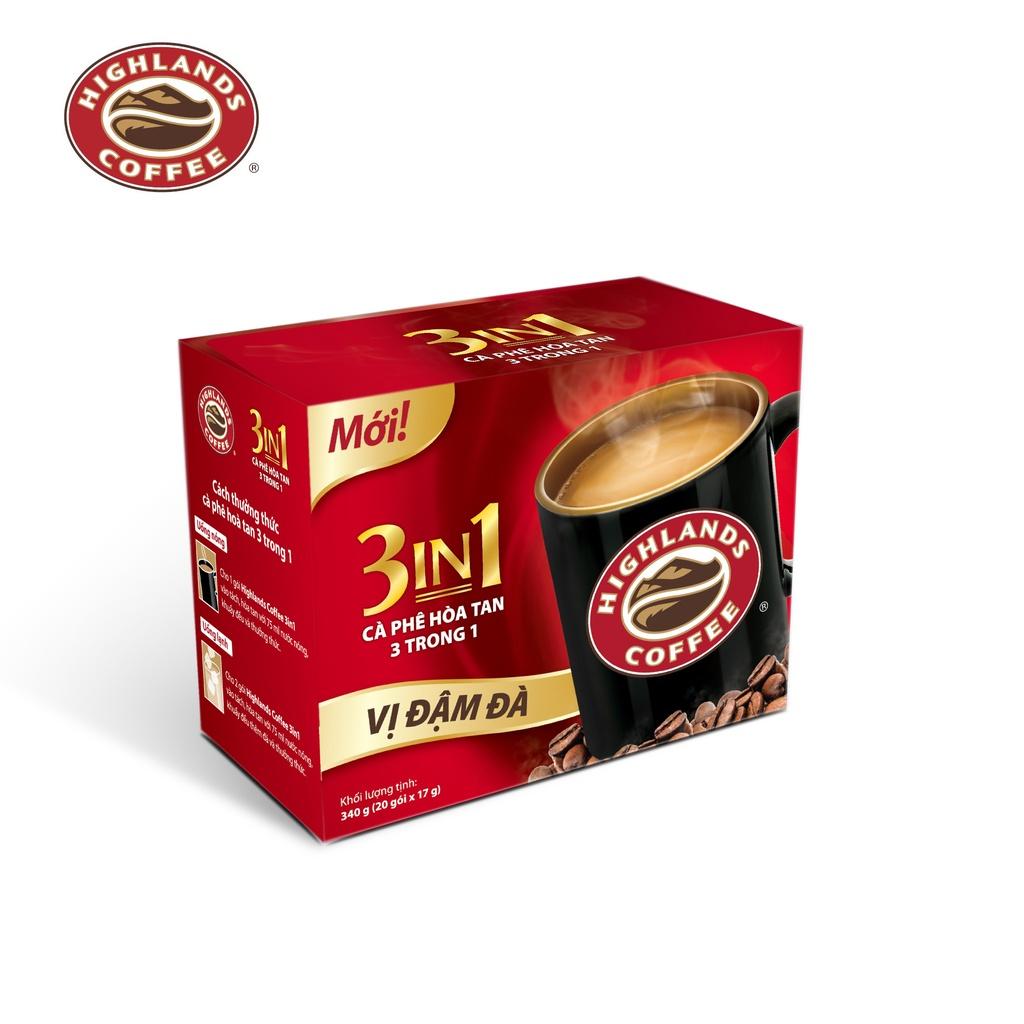 Mua 3 tặng 1 Cà phê hòa tan 3in1 Highlands Coffee 20 gói - 17g