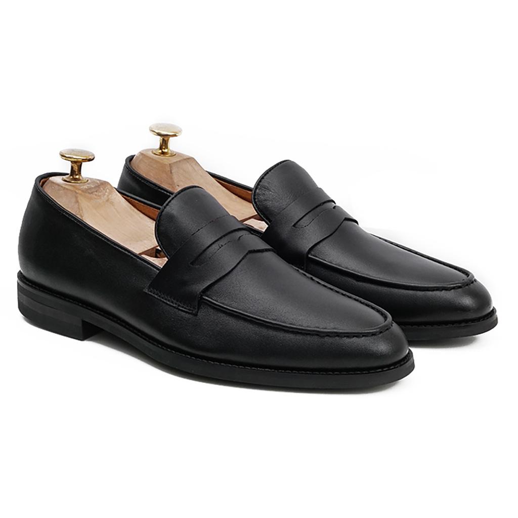 Giày Lười Nam Penny Loafers Ufficio Don Italiano Đen