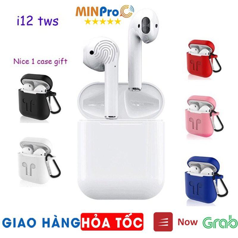 Tai nghe bluetooth không dây MINPRO i12 TWS điều khiển cảm biến âm thanh HIFI - Hàng chính hãng